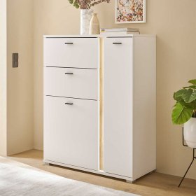 Kommode Luzillo - Weiß und Wildeichefarben in modernem Design – Ansicht 2