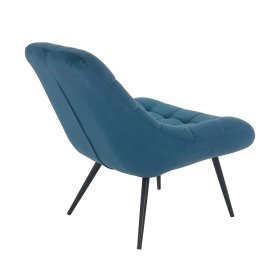 Lounge Sessel Osamu in Blau Samt im Retro Design – Ansicht 5