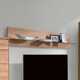 Wand Wohnzimmerregal Persia in Eichefarben mit Glas Ablage – Ansicht 3