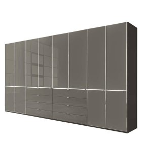 Drehtürenschrank Boplaroma mit acht Schubladen Front glasbeschichtet – Ansicht 1