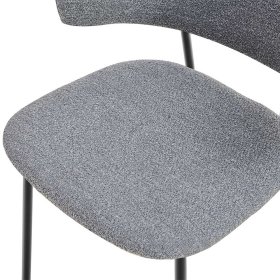 Esstisch Stühle Pratina mit Armlehnen aus Boucle (2er Set) – Ansicht 6