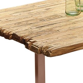 Bügelgestell Esstisch Asprecca aus Teak Recyclingholz und Stahl im Loft Style – Ansicht 5