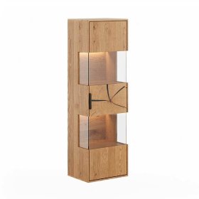 Vitrine Tenna mit Hirnholz Applikation und LED Beleuchtung – Ansicht 2