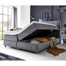 Boxspringbett Graland mit Bettkasten in Anthrazit Webstoff – Ansicht 3