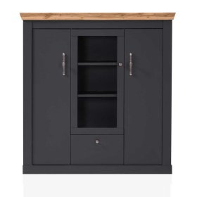 Wohnzimmervitrinenschrank Saridio 146 cm hoch im Landhausstil – Ansicht 3
