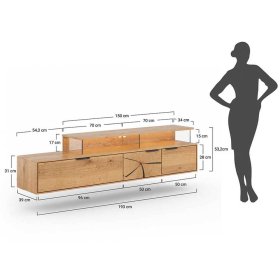 TV Board Tenna mit LED Beleuchtung und Hirnholz Applikation – Ansicht 14