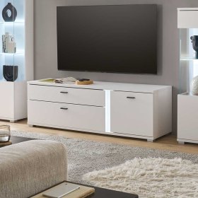 TV Lowboard Constantin mit LED Beleuchtung in Weiß – Ansicht 8