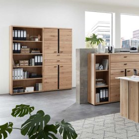Aktenordnerregal Cacervo teilmassiv in Holzoptik foliert – Ansicht 5