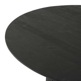 Runder Wohnzimmer Tisch Velentiano in Schwarz aus Akazie Massivholz – Ansicht 4