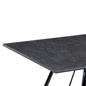 Couchtisch mit Keramikplatte Carim in Dunkelgrau mit Bügelgestell – Ansicht 3