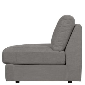 Modulsofa Abschluss Element links Fredoco in Grau Rücken echt bezogen – Ansicht 6