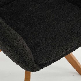 Armlehnstuhl mit Drehgestell Rema aus Boucle Stoff und Massivholz (2er Set) – Ansicht 7