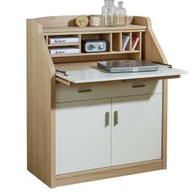 Schreibsekretär Pam in Cremefarben und Eiche Bianco Made in Germany – Ansicht 3