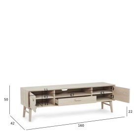 TV Board Vilrada im Skandi Design mit einem offenen Gerätefach – Ansicht 12