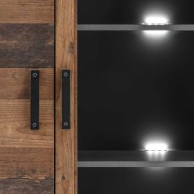Wohnwand Frondito in Dunkelgrau und Altholz Optik 250 cm breit (dreiteilig) – Ansicht 7