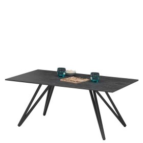 Moderner Design Wohnzimmertisch Dezanos in Schwarz mit Keramikplatte – Ansicht 2