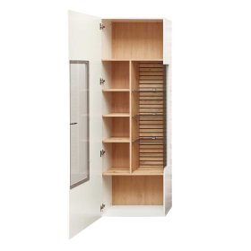 Moderne Vitrine Luzie in Weiß und Wildeichefarben 65 cm breit – Ansicht 3