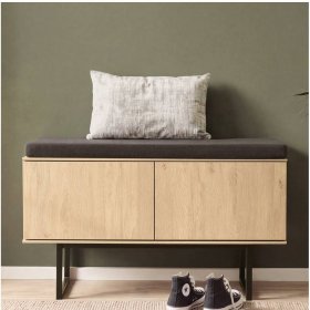 Schuhbank Carno 90 cm breit in Eiche Stone – Ansicht 2