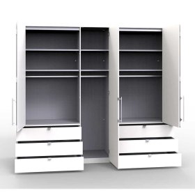Luxus Komplettschlafzimmer Cnutria in Eiche Bianco und Beige (vierteilig) – Ansicht 9