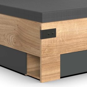 Schlafzimmer Set Latizia in Dunkelgrau und Plankeneiche Holzoptik (vierteilig) – Ansicht 5