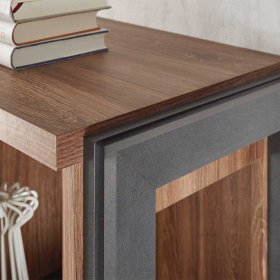 Loft Highboard Ceusenia in Eiche dunkel Schiefer Grau – Ansicht 7