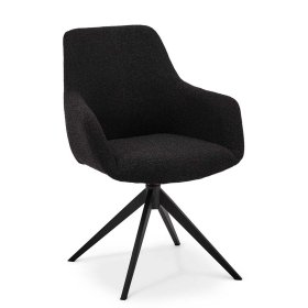 Esszimmerarmlehnstuhl Venditora in Schwarz um 360 Grad drehbar (2er Set) – Ansicht 2