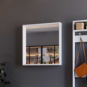 Wandspiegel Sanakas mit Holzrahmen für Garderobe – Ansicht 4