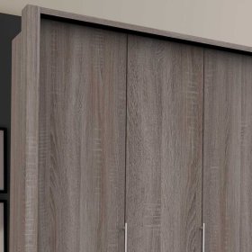 XXL Schlafzimmerschrank Vasilio 4 türig mit Schubladen in Eiche Trüffelfarben – Ansicht 5