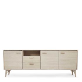 Sideboard Vilrada mit einem offenen Fach und Holzgriffen – Ansicht 3