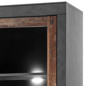 Wohnwand Frondito in Dunkelgrau und Altholz Optik 250 cm breit (dreiteilig) – Ansicht 6