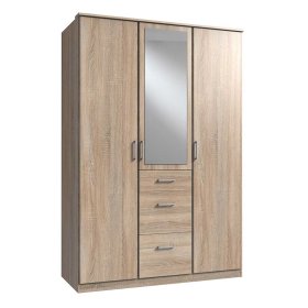 Drehtürenkleiderschrank Estella in Eiche Sägerau mit Spiegel – Ansicht 1