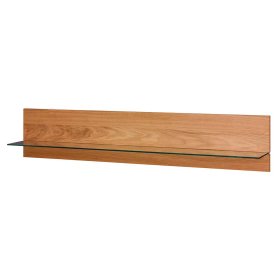 Wand Wohnzimmerregal Persia in Eichefarben mit Glas Ablage – Ansicht 1