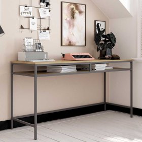 Schreibtisch Dress in Dunkelgrau und Eichefarben 153 cm breit – Ansicht 2