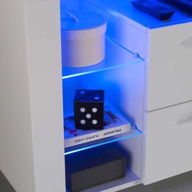Hochglanz TV Möbel Lioscas in Weiß mit LED Beleuchtung – Ansicht 4