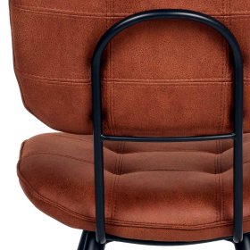 Microfaser Polsterstuhl Set Jiamano in Cognac Braun mit Steppungen (2er Set) – Ansicht 7