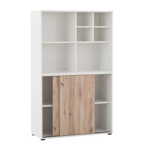 Officeschrank Rian in Wildeichefarben und Weiß abschließbar – Ansicht 4