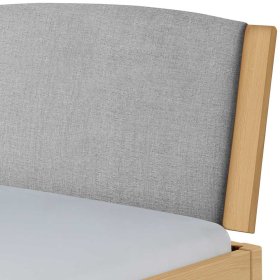 Bett mit Polsterkopfteil Spetro in Grau und Eiche hell – Ansicht 4