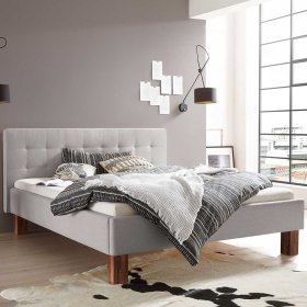 Graues Polsterbett Dwayne 160x200 cm oder 180x200 cm – Ansicht 2