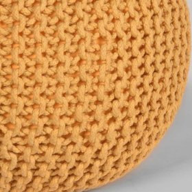 Strickstoff Sitzpouf Valerana in Ocker im Skandi Design – Ansicht 4