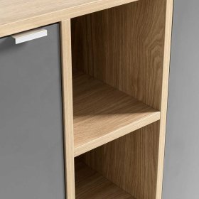 Modernes Sideboard Ron in Dunkelgrau und Eiche hell – Ansicht 6