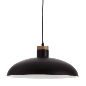 Runde Hängeleuchte Polar im Skandi Design in Schwarz und Buche – Ansicht 1