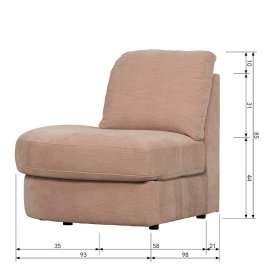 Modulsofa Abschluss Element links Oktamian aus Webstoff in Rosa – Ansicht 18