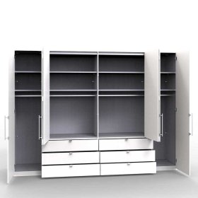 Panorama Kleiderschrank Andryas in Weiß und Eiche Sägerau – Ansicht 6