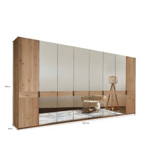 XXL Kleiderschrank Viramiru mit Spiegel Türen 393 cm breit – Ansicht 14