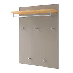 Hängegarderobe Pattinos in Taupe Glas Eiche Bianco furniert – Ansicht 1