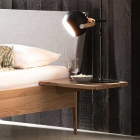 Doppelbett Eiche hell Ashela geölt mit Polster Kopfteil – Ansicht 5