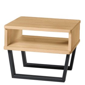 Industriestil Doppelbett Eiche hell Sibuyan mit Bügelgestell 38 cm Einstiegshöhe – Ansicht 6
