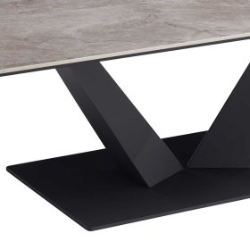 Keramik Couchtisch Mondello in Grau und Anthrazit mit V Gestell aus Metall – Ansicht 4