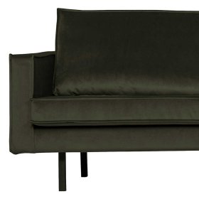 Ecksofa Sonition in Dunkelgrün Samt im Retrostil – Ansicht 4