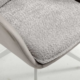 Graue Esszimmer Armlehnstühle Birt aus Boucle - Kunstleder und Metall (2er Set) – Ansicht 7